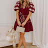Vino Please Embroidered Mini Dress Image 1