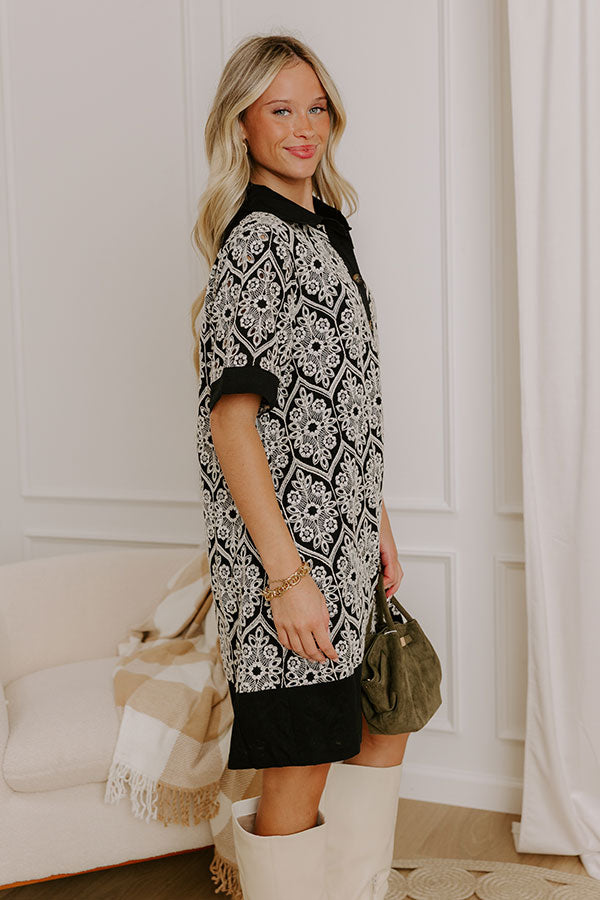 Brunch Plans Ready Eyelet Mini Dress in Black Image 4