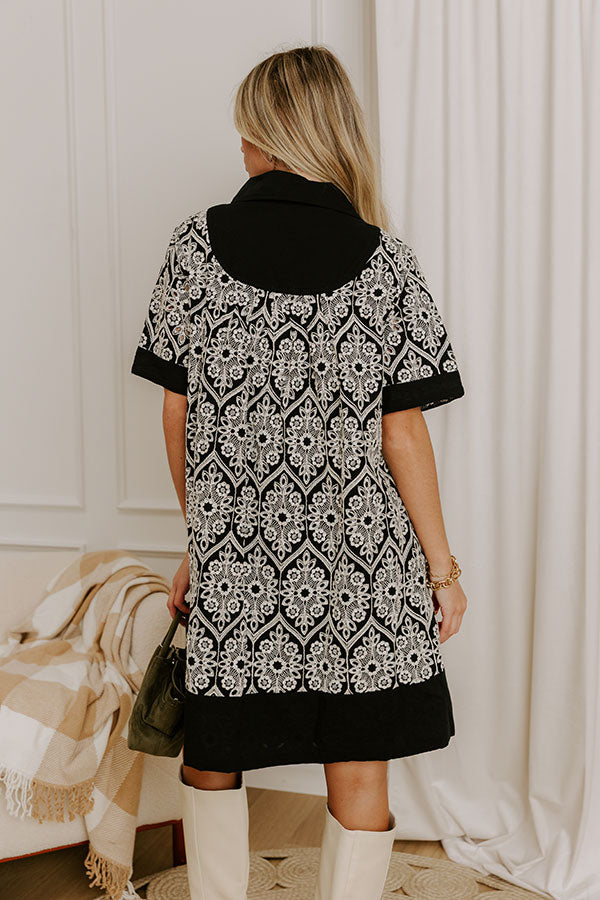 Brunch Plans Ready Eyelet Mini Dress in Black Image 5