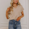 Hayride Cutie Knit Sweater Top in Iced Latte Image 1