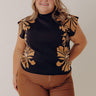 City Bloom Floral Knit Top in Black Curves Image - 1
