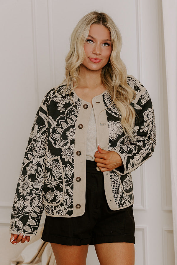 City Nights Floral Quilted Jacket Image 3