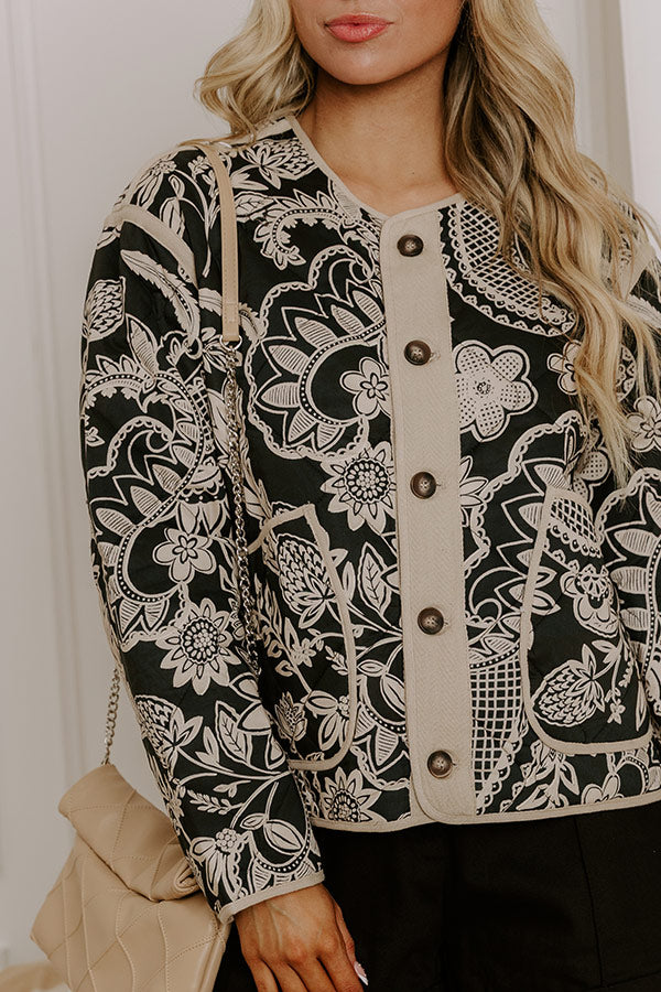 City Nights Floral Quilted Jacket Image 4