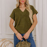 Hayride Cutie Knit Sweater Top in Olive Image 1