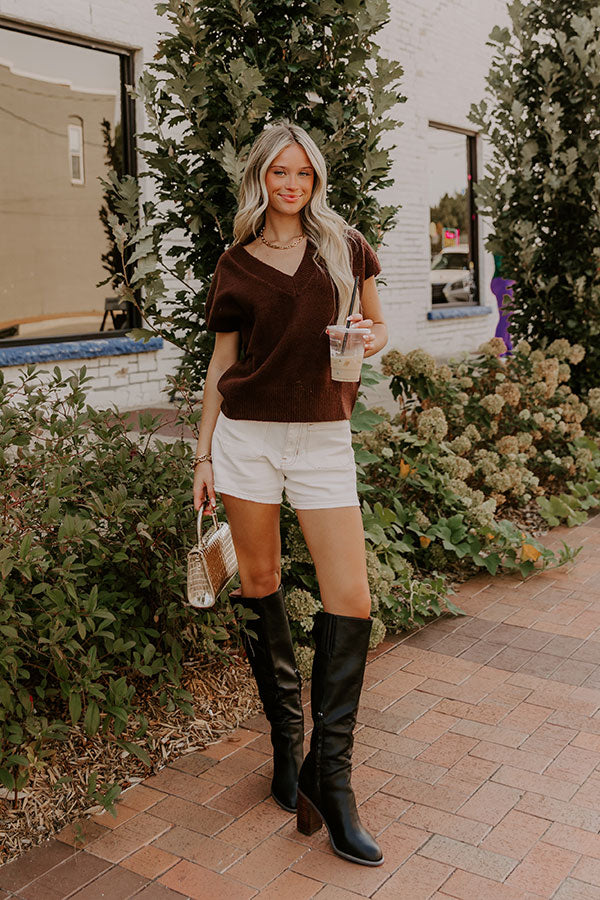 Hayride Cutie Knit Sweater Top in Chestnut Image 3