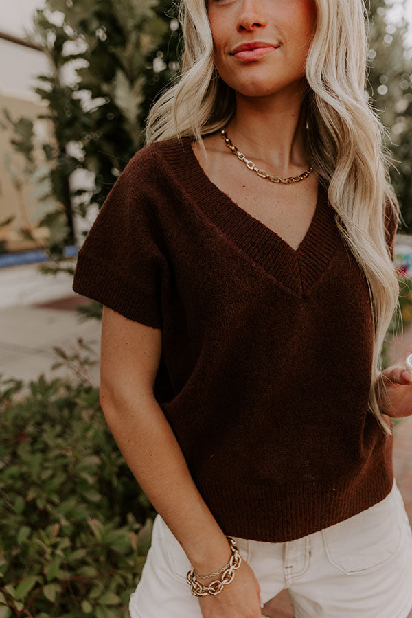 Hayride Cutie Knit Sweater Top in Chestnut Image 4