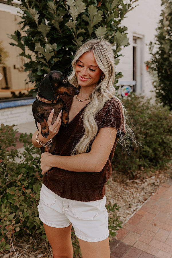 Hayride Cutie Knit Sweater Top in Chestnut Image 1