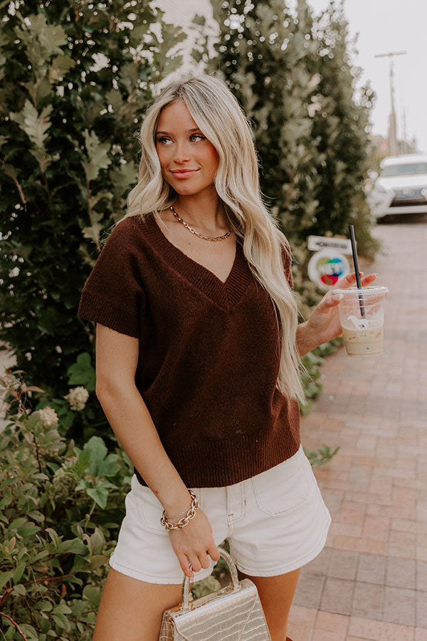 Hayride Cutie Knit Sweater Top in Chestnut Image 2