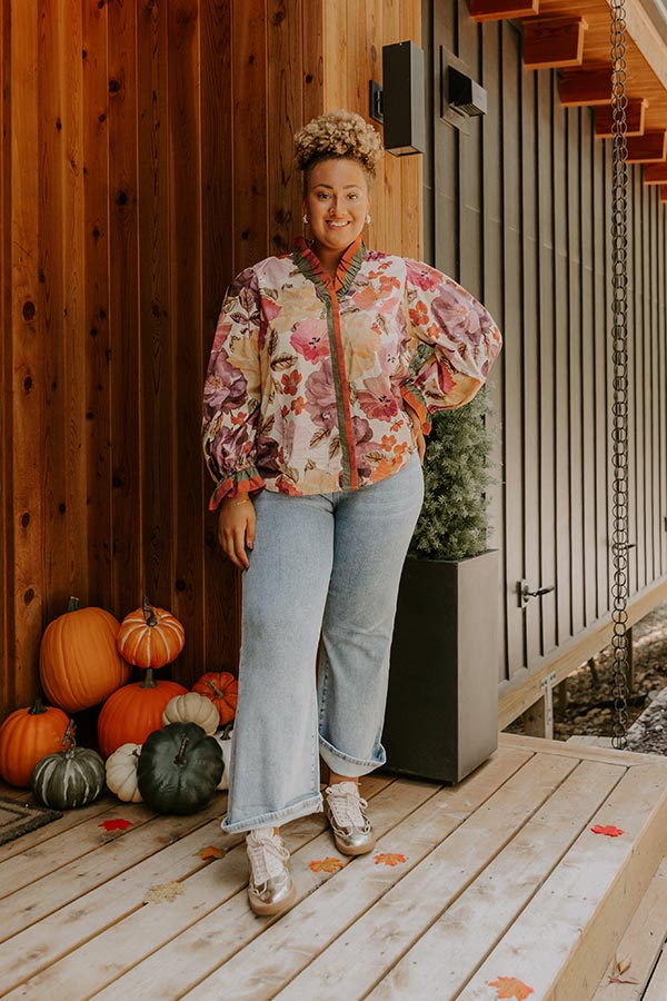 Autumn In Bloom Button Down Top Curves Image 3