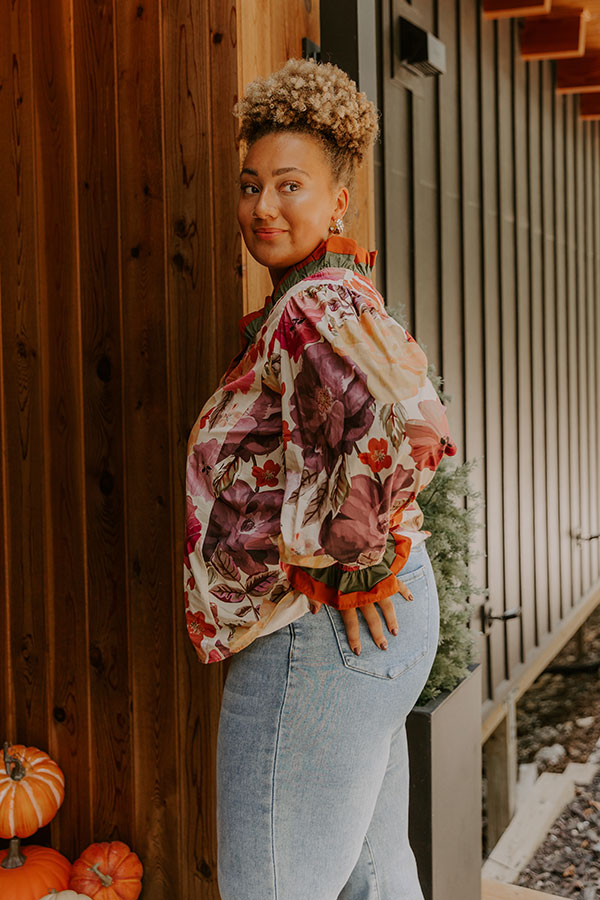 Autumn In Bloom Button Down Top Curves Image 5