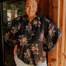 Harvest Bloom Floral Button Up Top in Black Curves Image - 1
