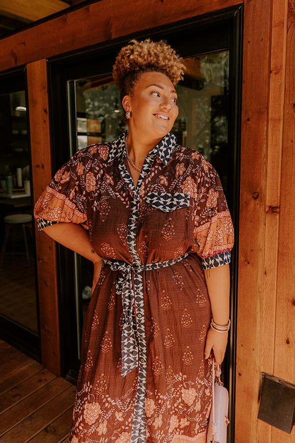 Wandering Heart Floral Button Down Midi Dress Image 2