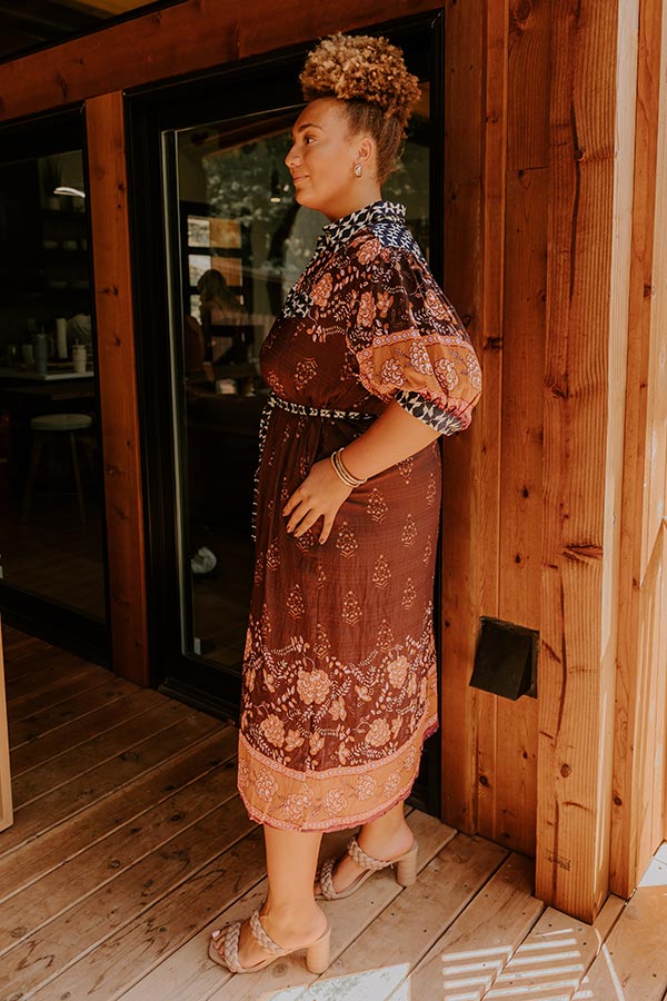 Wandering Heart Floral Button Down Midi Dress Image 5