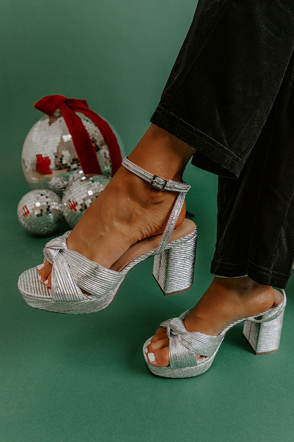 The Leilani Metallic Platform Heel in Silver Image - 1