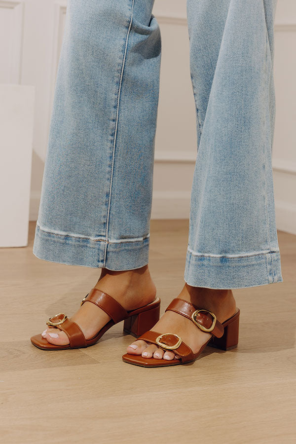The Eloise Faux Leather Heel in Brown
