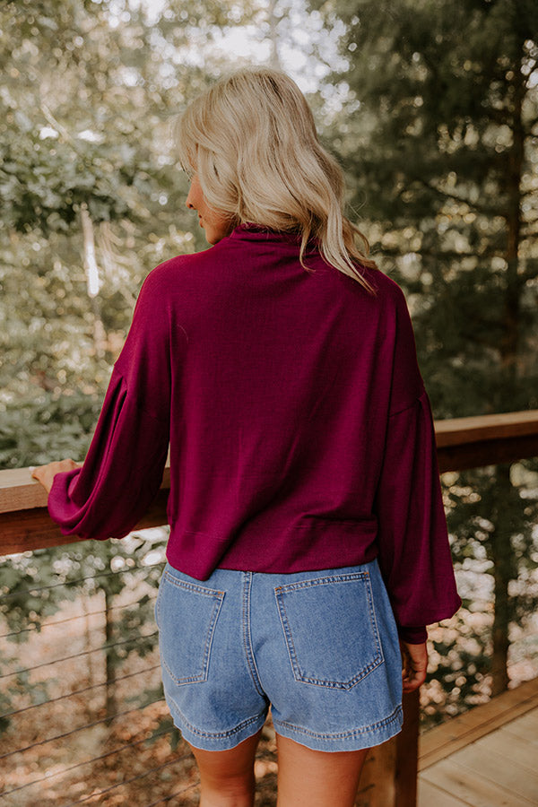 Sweet Energy Knit Top in Merlot Image 5