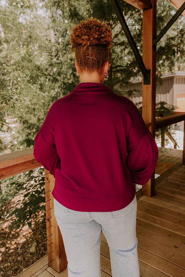 Sweet Energy Knit Top in Merlot Curves Image 5