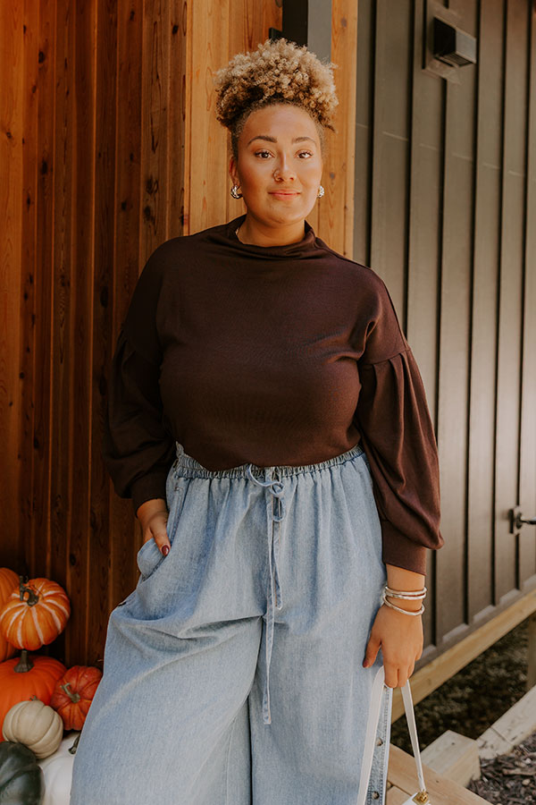 Sweet Energy Knit Top in Chestnut Curves Image 2