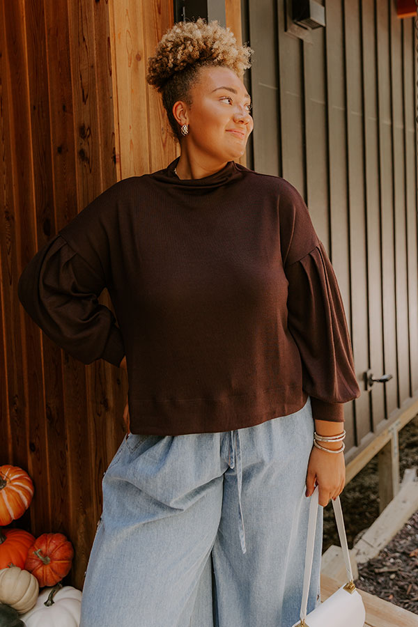 Sweet Energy Knit Top in Chestnut Curves Image 3