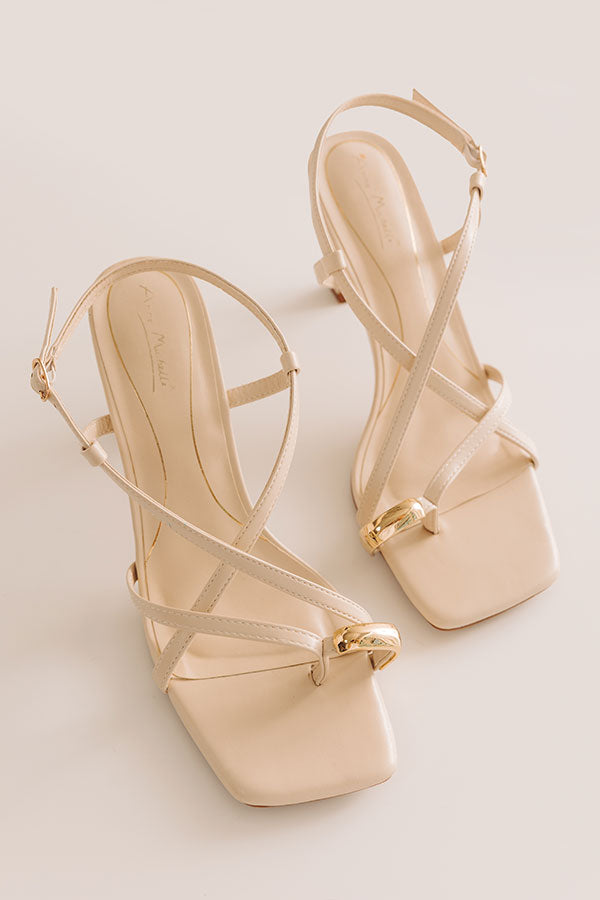 The Liliana Faux Leather Heel in Cream Image - 3