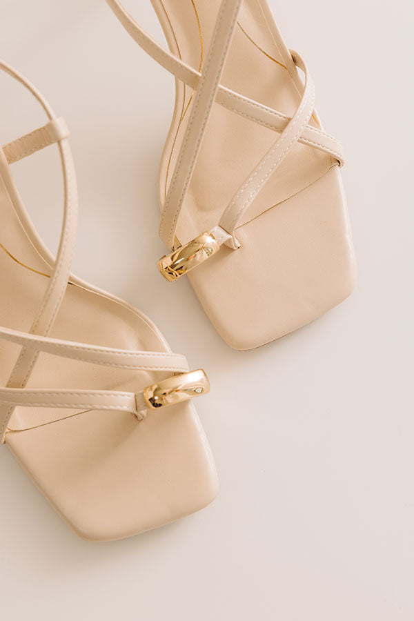The Liliana Faux Leather Heel in Cream Image - 4