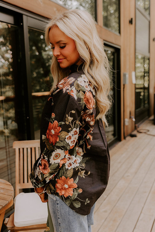 Uptown Poise Floral Top in Black Image 5