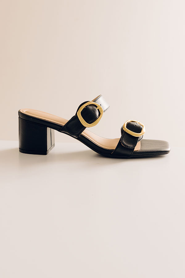 The Eloise Faux Leather Heel in Black Image - 1