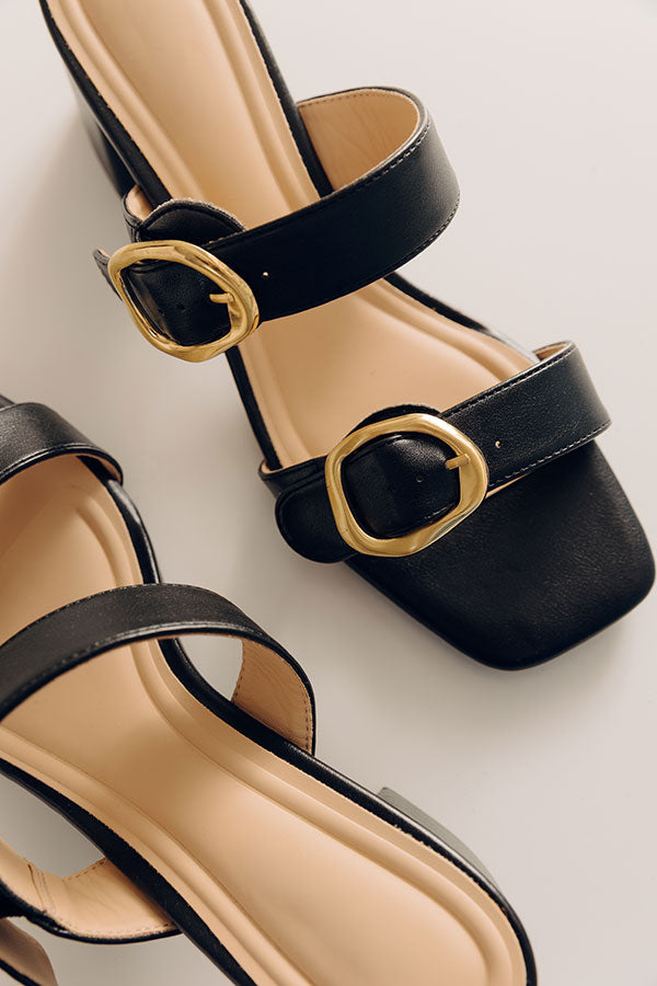 The Eloise Faux Leather Heel in Black Image - 3
