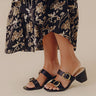 The Eloise Faux Leather Heel in Black Image - 1