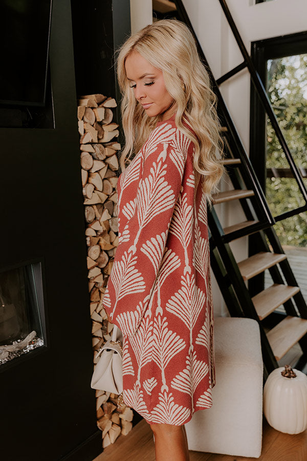 The Deco Dream Knit Mini Dress in Rust Image 5