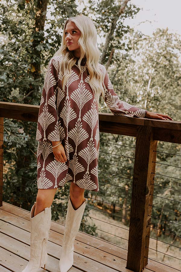 The Deco Dream Knit Mini Dress in Chocolate Image 2