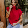 Coffee Shop Charm Knit Sweater Top in Red Image 1
