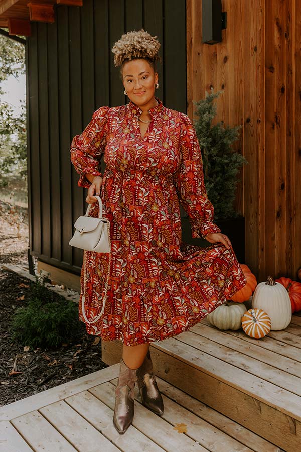 Blooming Keepsake Floral Midi Dress Curves Image - 2