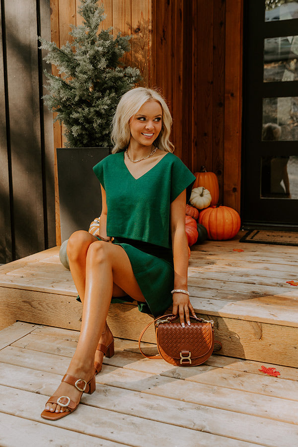 Chic A La Mode Knit Top in Hunter Green Image 1