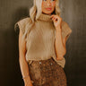 Coffee Shop Charm Knit Sweater Top in Khaki Image 1