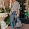 Charming Views Oversized Gingham Top in Warm Taupe Image - 1