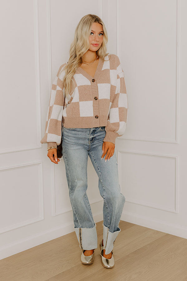 Style Check Knit Cardigan Image 4