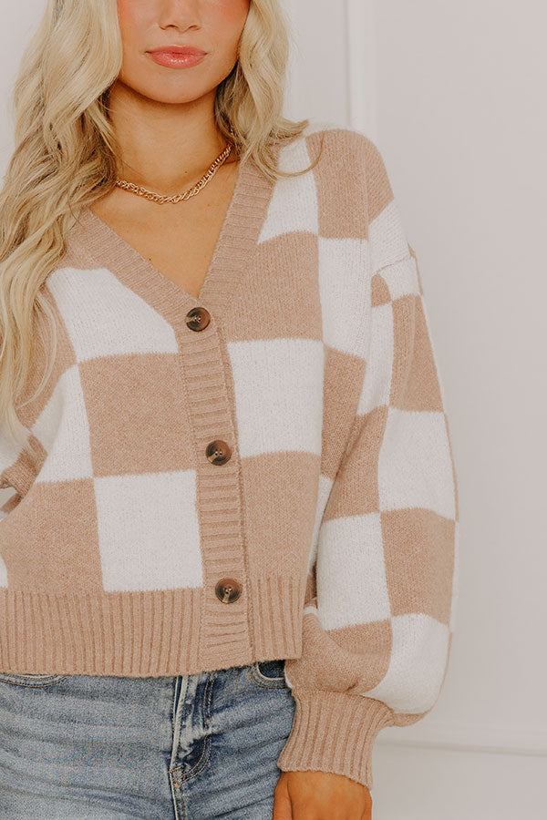 Style Check Knit Cardigan Image 2