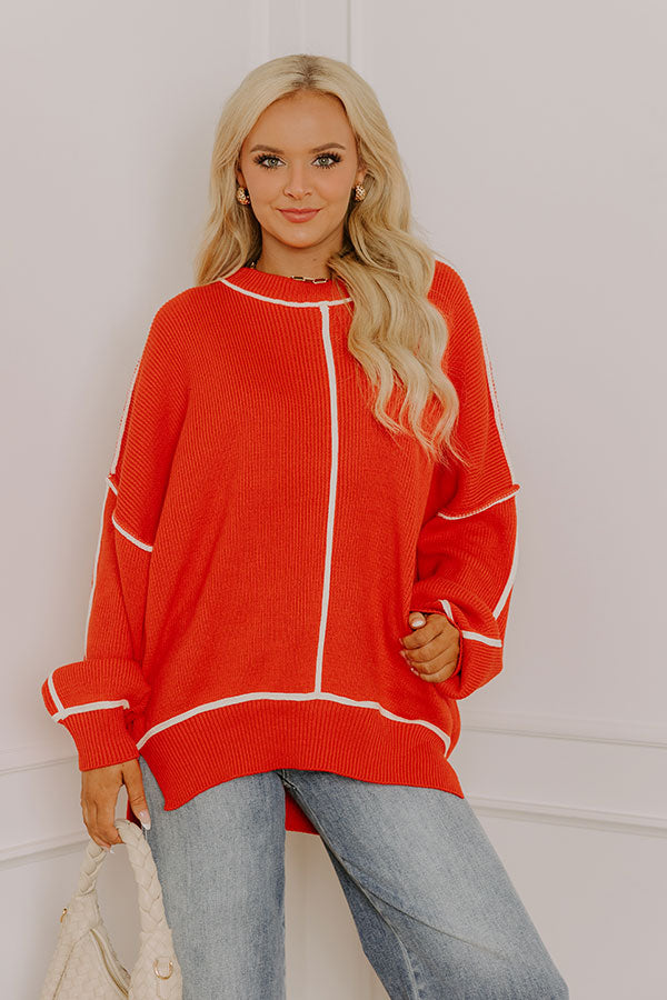 The Cozy Edit Knit Sweater in Scarlet Image - 5