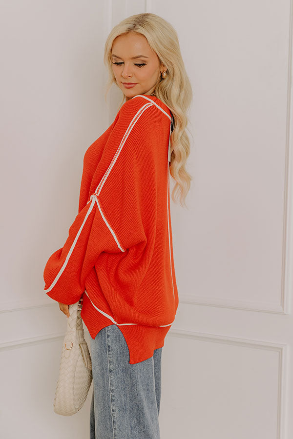 The Cozy Edit Knit Sweater in Scarlet Image - 3
