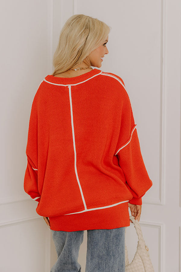The Cozy Edit Knit Sweater in Scarlet Image - 4