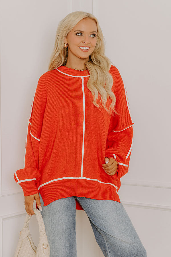 The Cozy Edit Knit Sweater in Scarlet Image - 2