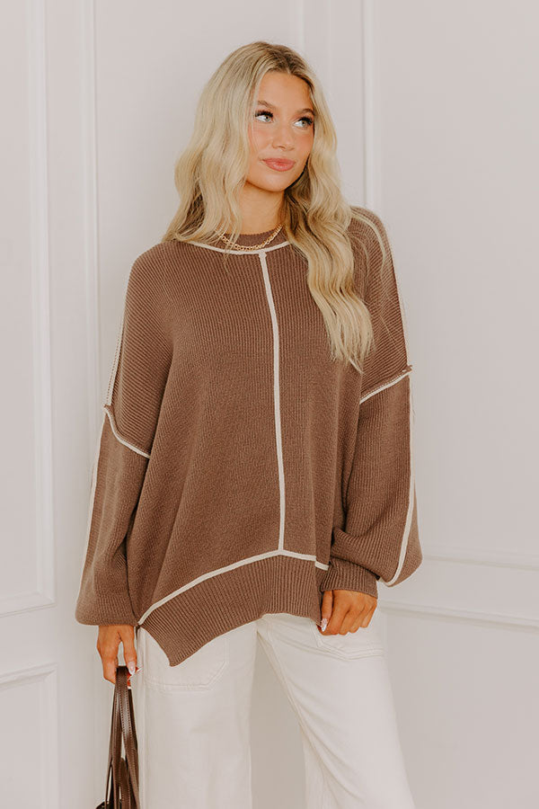 The Cozy Edit Knit Sweater in Mocha Image 4