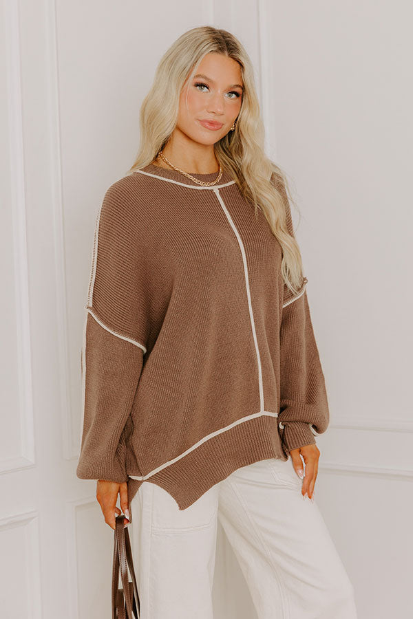 The Cozy Edit Knit Sweater in Mocha Image 5