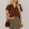 Meant For Martinis Satin Top in Chestnut Image 1