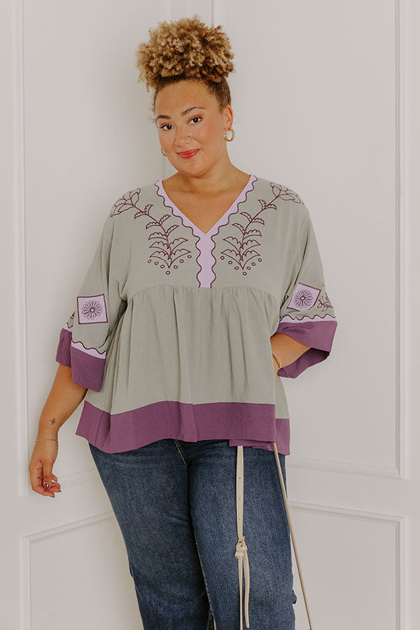 Wanderlust Whispers Floral Embroidered Top Curves  Image 2