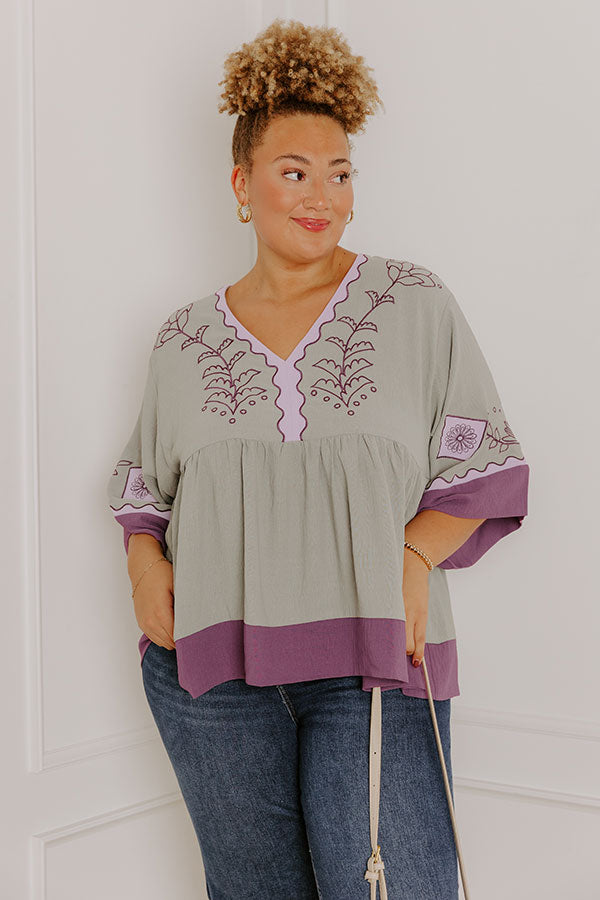 Wanderlust Whispers Floral Embroidered Top Curves  Image 3
