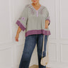 Wanderlust Whispers Floral Embroidered Top Curves  Image 1