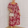 Sunflower Fields Smocked Midi Dress in Sangria Curves Image 1