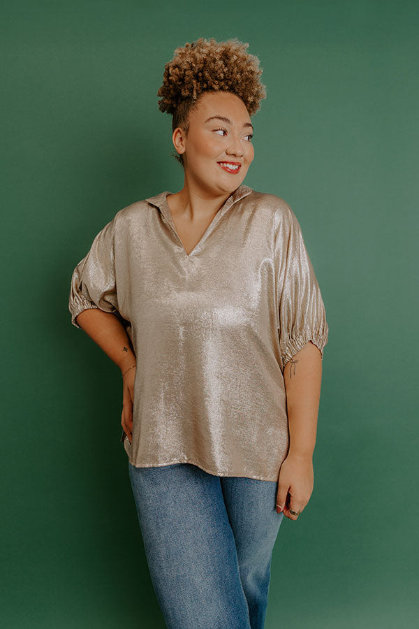 Golden Dream Metallic Top Curves
